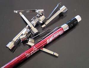  Pencil Clip~Chrome~Fit Standard Size Pencil & Pens~Metal~Office Supply