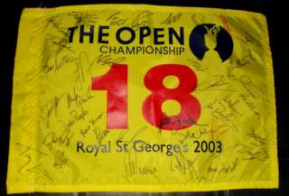 PGA OPEN CHAMPIONSHIP GOLF FLAG SIGNED BY 34 STARS   TREVINO, PLAYER 