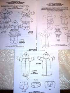 Three 11 Newborn Cabbage Patch Kids Doll Sew Patterns  