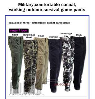   Military Casual Working outdoor Survival game pants 12 Camo  