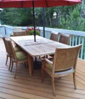 Summer Classics Teak Outdoor Dining Set Table 7 Chairs  