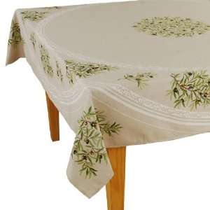  Olive Baux Linen Cotton/Poly Blend Tablecloths 63 x 98 