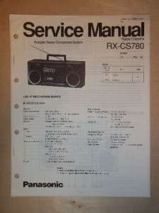 Panasonic Service Manual~RX CS780 Radio/Boombox  