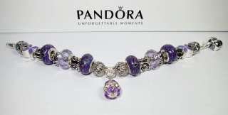 Authentic Pandora Bracelet Purple Passion w/receipt  