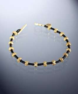 Tai gold beaded cord toggle bracelet   