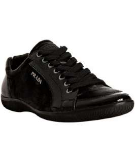 Prada Sport black velvet patent trim sneakers  