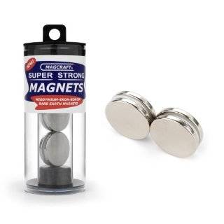 Magcraft NSN0604 1 Inch by 1/8 Inch Rare Earth Disc Magnets, 4 Count