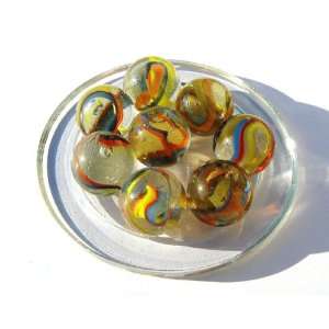 Larges Marbles   Marble PERROQUET   Glass Marble diameter  25 mm.