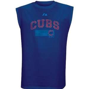 Mens Chicago Cubs Vintage Contender Sleeveless Tshirt   S  