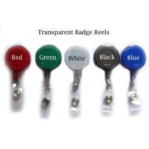 1pc Translucent Black Retractable Badge Reels With Belt Clip For Key 