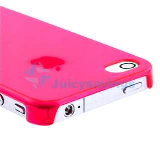 Clear Red Plastic Hard CASE+PRIVACY LCD Filter Protector for iPhone 4 