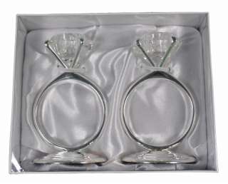 Set of 2 Wilton Wedding Diamond Ring Taper Holders 710309339076  