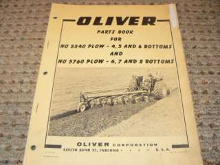 Oliver White Tractor No. 5540 & 5769 Plows Dealers Parts  