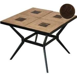   Table With 36 Inch Square Mosaic Tile Table, Spice Patio, Lawn