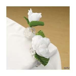 White Rose Plastic Tablecloth Clips (Receive 12 Per Order)  