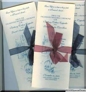 WEDDING PROGRAMS CUSTOM MADE TRIFOLD CASTLE CINDERELLA  