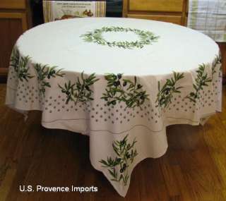 68 SQUARE ACRYLIC COATED CREAM FRENCH PROVENCE TABLECLOTH, NEW  