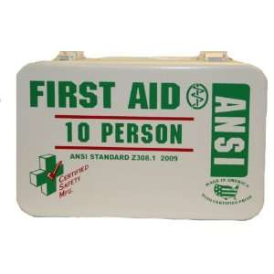First Voice ANSI 10M 10 Person Metal First Aid Kit with Supplies, 10 