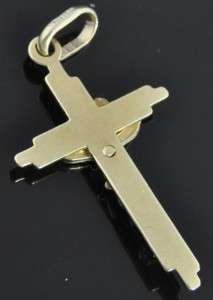   Vintage 14K Yellow Gold Crucifix Cross Religious Charm Pendant  