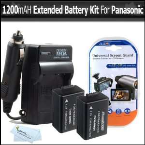  2 Pack Battery And Charger Kit For Panasonic Lumix DMC FZ100 