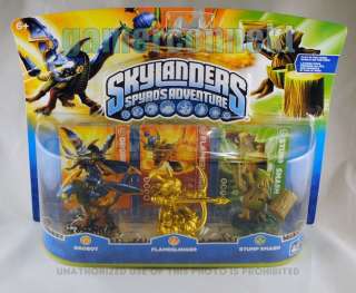 Skylanders 3 Pack Adventure Extrmly Rare GOLD Flameslinger 