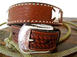 THIS HANDSOME BROWN WESTERN BELT 1 1/2 IS MADE OF SOFT GENUINE 