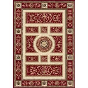  Persian Area Rugs 5x8 Red Medallion Ivory Carpet 