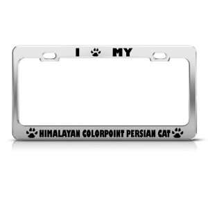 Himalayan/Colorpoint Persian Cat license plate frame Stainless Metal 