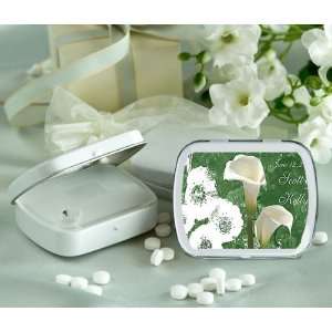  Keepsake Calla Lily Theme Personalized Glossy White Hinged Mint Box 