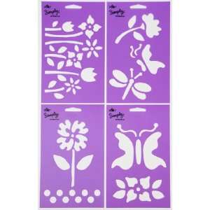  Spring Themed Plastic Stencil Sheets with Assorted 