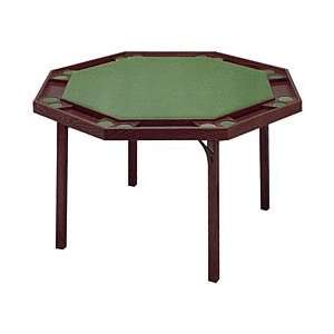  Octagon Poker Table with Mahogany Finish & Green Vinyl Top 