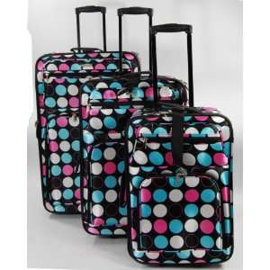   pc Upright Luggage Set with Matching Tote Bag Polka Dot Print Beauty