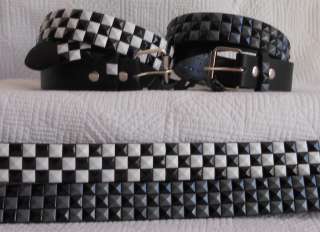   XL Genuine Leather Studded Belt 2 Colors New/Tags   