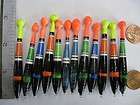 12 NEW WOOD SLIP BOBBERS/FLOATS PAN AND ICE FISHING ALL SPECIES B90