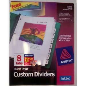  Avery Ink Jet Direct Print Custom Dividers Starter Set 