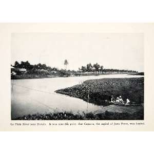  1926 Print La Plata River Puerto Rico Canoe Oar Shore 