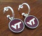 new VA Virginia Tech Hokies VT Silver Hoop Earrings jewelry gift