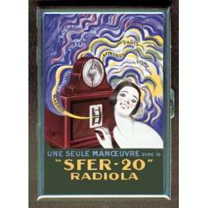  VINTAGE 1925 FRENCH RADIO AD ID CIGARETTE CASE WALLET 