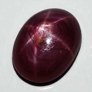 93ct OVAL NATURAL TWO SIDE *LUCKY 6 RAY RED STAR RUBY  