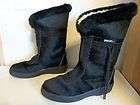   Black Goat Fur Front Zip Apres Ski Winter Snow Boots Shoes Size 38/7
