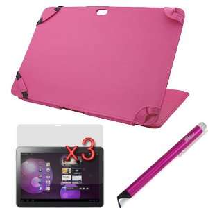 Screen Protector + Hot Pink Universal Stylus with Flat Tip for Samsung 