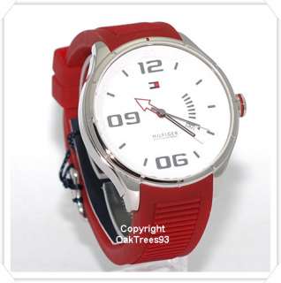 TOMMY HILFIGER MENS SPORT RED SILICONE WATCH 1790804  