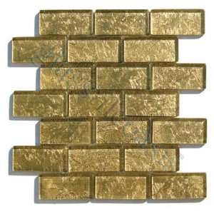  Golden Willow Uniform Brick Gold Folia Brick Glossy Glass 