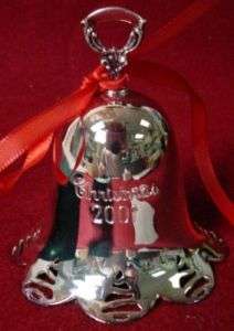 TOWLE Silver ANNUAL CHRISTMAS BELL 2001 Pierced Tree  