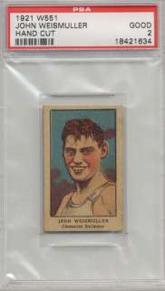 1921 W551 John Weismuller Strip Card PSA 2 Tarzan  