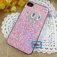 key)Crown pink Bling Hard Case Cover iPhone 4 4G#A450  