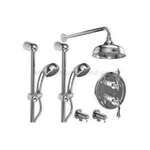   with 2 hand shower rails and shower head KIT#542PRLBN Brushed Nickel