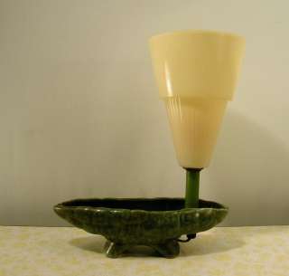 Vintage Sea Green Planter TV Lamp with Retro Shade  