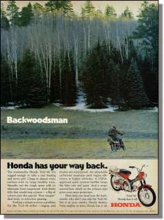 1970 Honda Trail 90 motorcycle ~ the back woodsman way out photo ad 