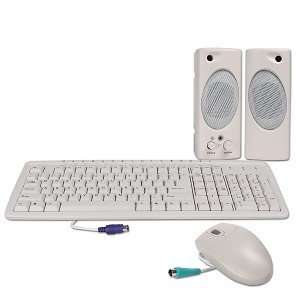   PS/2 Keyboard/3 Button Scroll Mouse/Speaker Set (White) Electronics